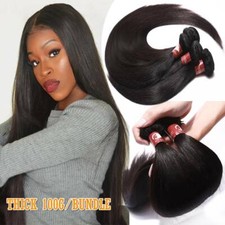 100 Unprocessed Indian Remy/Virgin Human Hair 4Bundles Extensions Weave Weft US