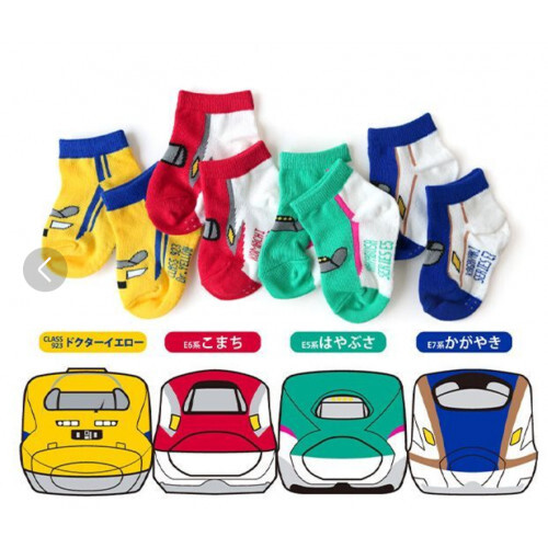 Shinkansen baby socks 9-14cm Hayabusa Komachi Dr Yellow Kagayaki 4set japan - Picture 6 of 12