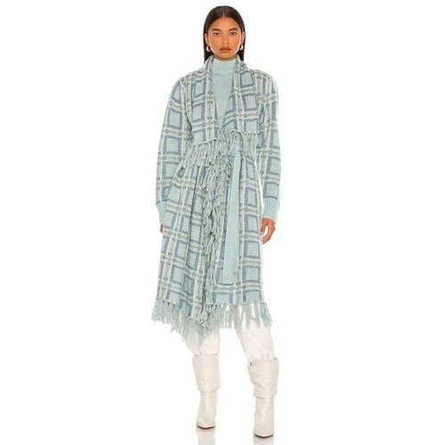 LOVESHACKFANCY Avie Duster in Sky Blue Plaid XS/S