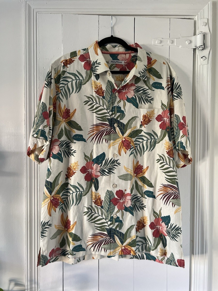 Tommy Bahama Beach Crest Blooms Silk Blend Camp Shirt - Size XL View 3