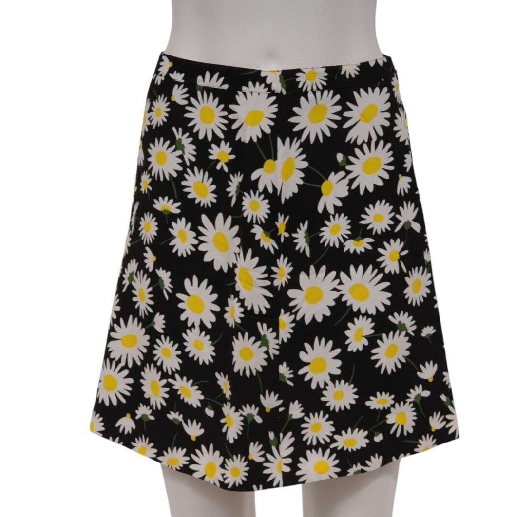 Saint Laurent minigonna donna stampa girasole IT taglia 38 US 6 viscosa nera