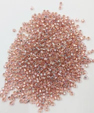 Vintage Glass Seed Beads TOHO Japan S/L Clear Salmon Pink Iris AB 8/0 C33-123