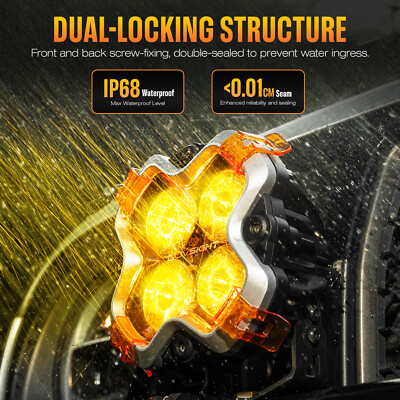6 inch White/Amber LED Pod Light Bar Work Spot Beam Offroad Driving Lamp SUV UTV
