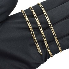 18k Layered Real gold Filled Figaro Link Chain 24"