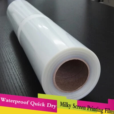 AD. PRINTING MATERIALS STORE 30"x100'/Roll Waterproof Instant-Dry Inkjet Screen Printing Transparency Film