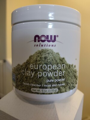 NOW Solutions European Green Clay Powder 6oz 100% Pure Natural Facial Mask Detox