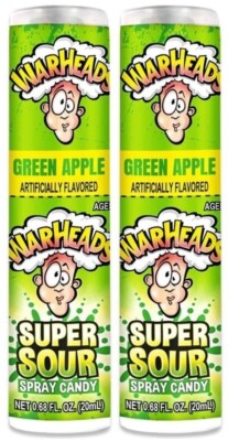 2x Warheads Super Sour Green Apple Spray Candy 20ml