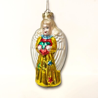 Vintage Mercury Glass Angel Christmas Ornament Hand-Crafted Glass ...