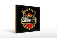 Holzschild Spruch 40X30 Cm Hier Wohnt Ein Grillmeister Deko Schild