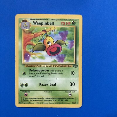 1995 weepinbell pokemon card weepinbell pokemon card value Weepinbell 1995 Pokemon Card # 70
