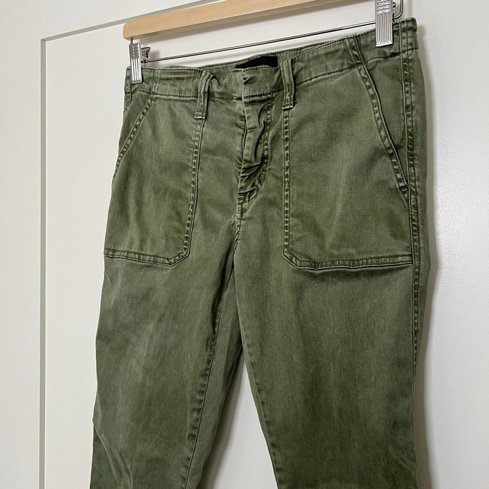J Crew Pants Womens Sz 27 Green Straight Military Utility Pockets Lyocell Cotton - Image 4 of 4