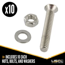USCC Airline-Style Track Fastener Pack - 10 Sets Of Bolts, Nuts, and Washers