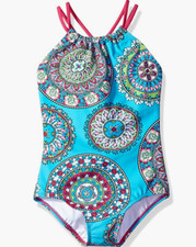 Kanu Surf Girl Jasmine Beach Halter One Piece Swimsuit Multi-color Size 2T 00584