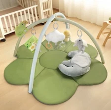 Joypony Baby Play Gyms Mat Larger Tummy Time Mat with Pillow Mirror & 5 Senso...