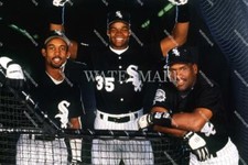 DP560 Lance Johnson Frank Thomas and Tim Raines White 8x10 11x14 16x20 Photo