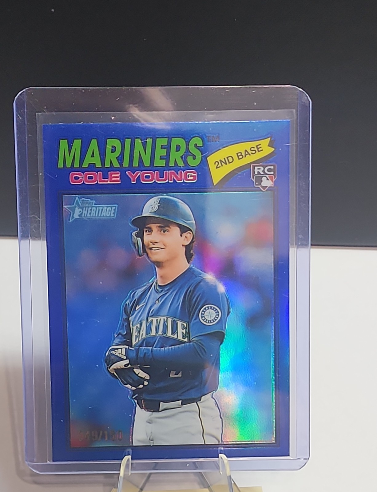2026 Topps Heritage - Cole Young #142 Chrome Blue Refractor /150 (RC)