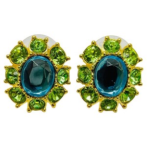 Authentic JOAN RIVERS signed gold plated crystal vintage designer earrings