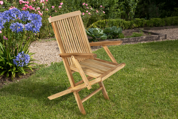 Teakholz Gartenstuhl Klappstuhl Mit Armlehnen Mallorca-image