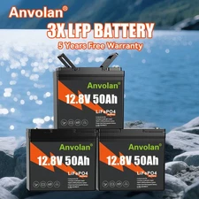 3X 12V 24V 50Ah Battery Lithium Iron Phosphate LiFePO4 Battery For RV Off-grid 