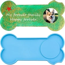 Pet Memorial Tombstone Mold, 1 Piece Dog Bone Shape Epoxy Resin Mould Photo Fram