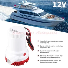 2000GPH Bilge Boat Marine Water Pump 12V Submersible Plumbing Electric Pumps New