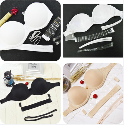 Womens Underwear Strapless Bra Invisible Multiway Bras Push Up Bra ABCD Bralette