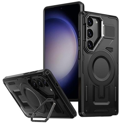 MagSafe Shield Hollow Frame Hülle für Samsung Galaxy S23 5G, Schwarz