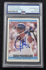 1992 JUAN GONZALEZ Signed Donruss Baseball Card-TEXAS RANGERS-TIGERS-PSA
