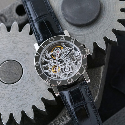Bulgari Skeleton Automatic 18k White Gold  BBW33GLSK 2000s 33mm