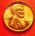 1950-P Lincoln Wheat Cent Penny GEM RED BU From an Original Bank Roll
