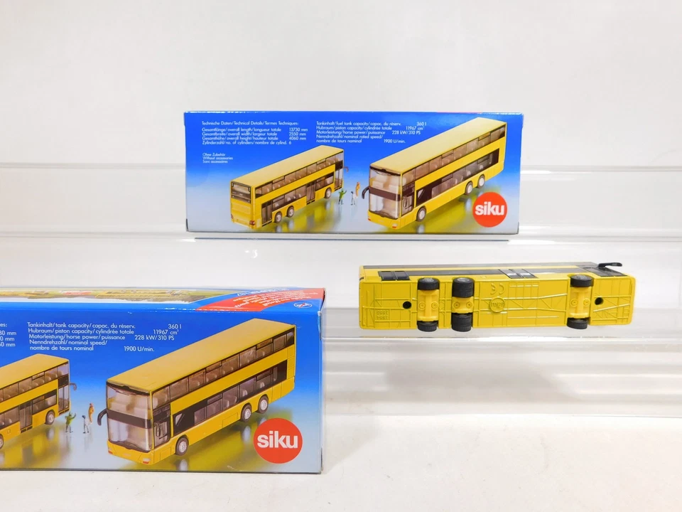 2X Siku Super H0 1:87 1884 Autobus A Due Piani MAN Mint Box #DW659-1 - Immagine 3 di 4