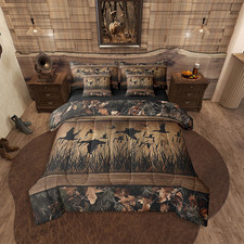 Erosebridal 7 Piece Camo Mallard Duck Comforter Set Sheets For Kids Boys Men