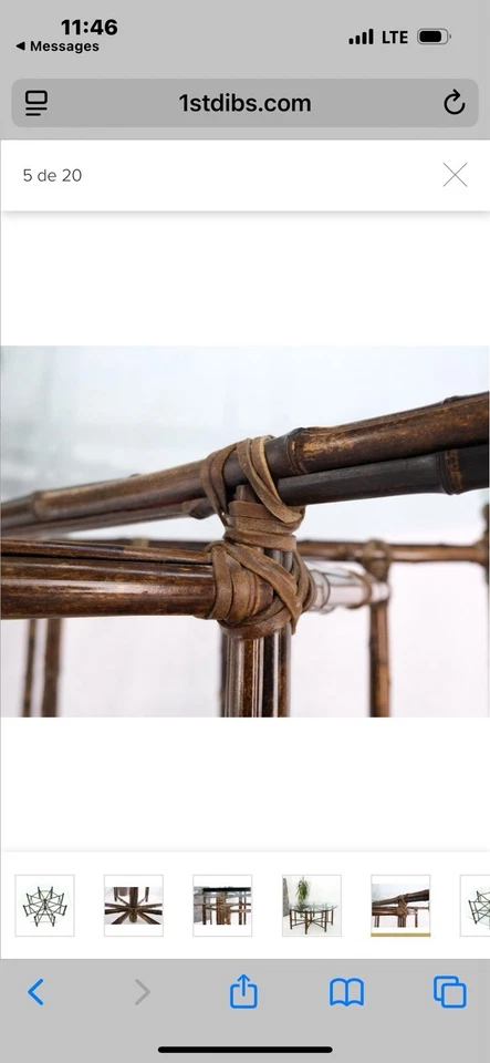 McGuire Glass And Rattan Sinning Table - Image 2 of 4