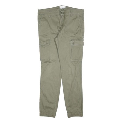 PIER ONE Damen Baumwollmischung Slim Cargo Hose Olivgrün W34 L30 Freizeit