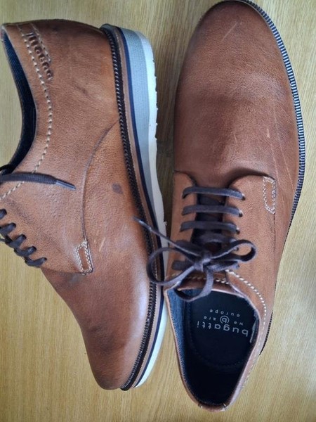 Men Bugatti Heels Brown Leather 45 #8G6F
