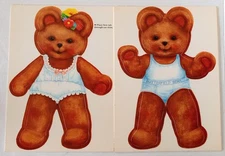 Vintage 1989 Current Butterfield Bears Paper Doll Lace-on Sew-on Clothes - USED