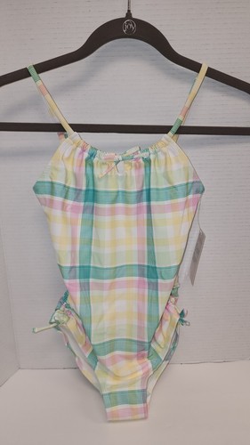 Old Navy Girls Size L (10/12) Pastel Plaid Ruched 1-Piece Swimsuit Swim ~ NWT - Picture 11 of 12