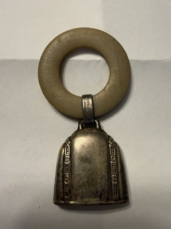 Sterling Silver Antique Baby Rattle And Teething Ring: Very Cool
