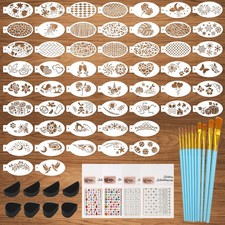 54  22 Pcs Face Paint Stencils Set, Halloween Body Facial translucent