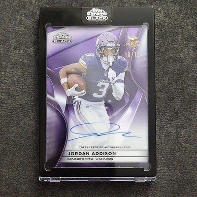 2025 Topps Chrome Black Purple On Card Auto Jordan Addison #18/75 Factory Seal