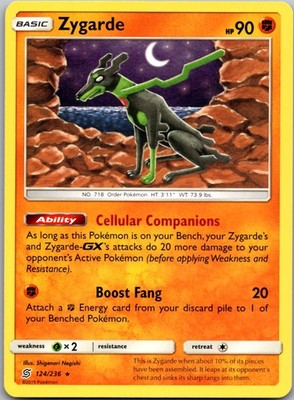 Zygarde 124/236 Rare Unified Minds Pokemon Near Mint