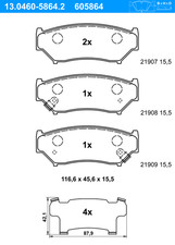 ATE Bremsbeläge Vorne (13.0460-5864.2) für für Suzuki Jimny Grand Vitara I |