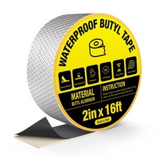 360Tronics Waterproof Butyl Tape 2" x 16ft Strong Adhesive Aluminum Foil Meta...