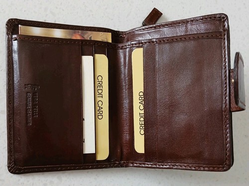 New Boxed Gianni Conti Handmade Fine Italian Leather Womens Purse Wallet Brown - Picture 6 of 11