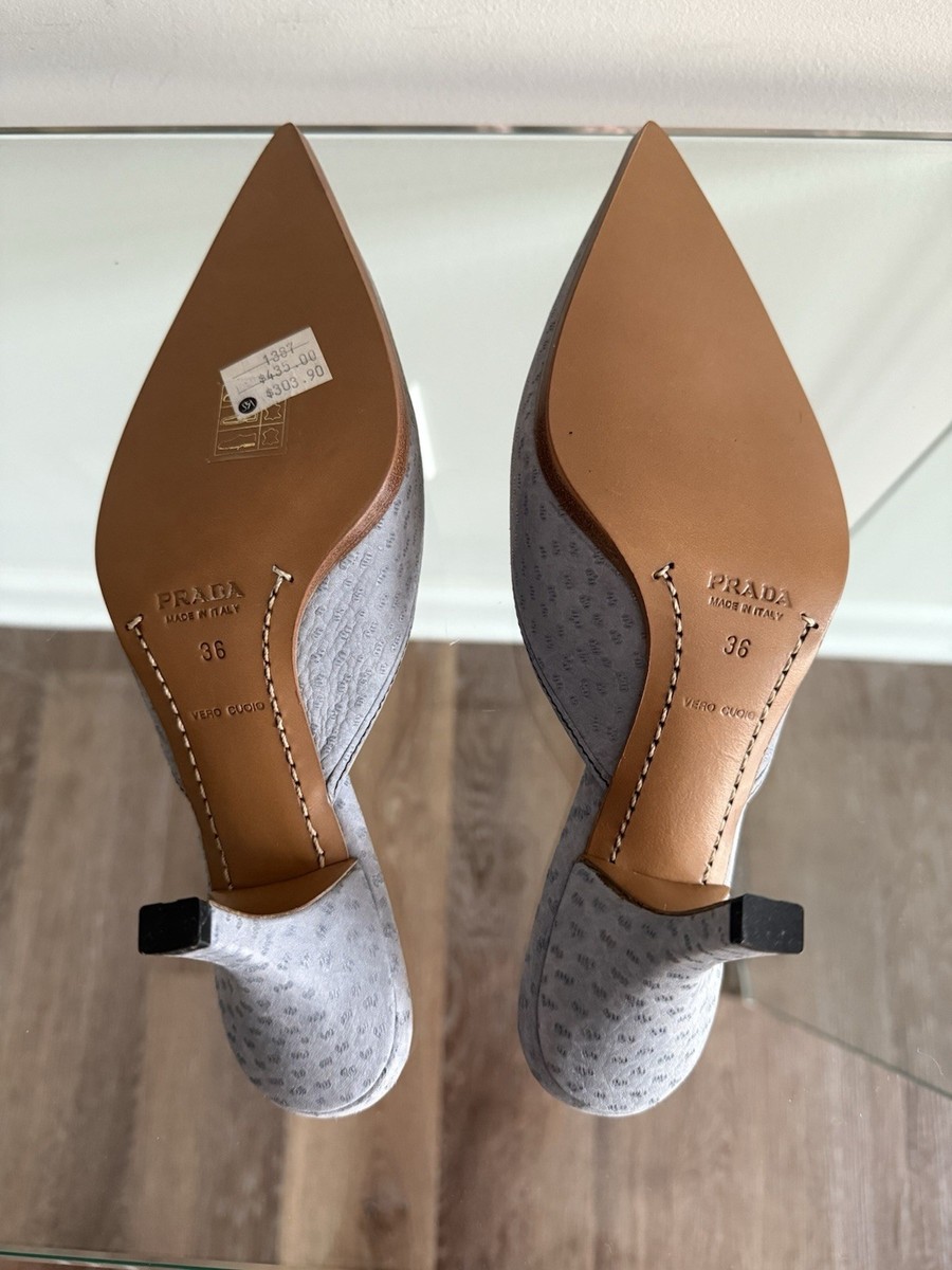 NEW $435 VINTAGE PRADA SUEDE ROSE MULES KITTEN HEEL SHOES SZ 36