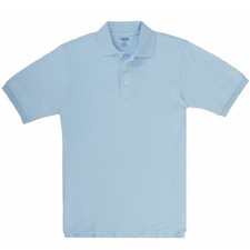 French Toast Boy's Short Sleeve Interlock Uniform Light Blue Polo Shirt Sz: 20