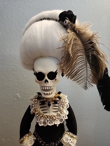 Elegante Dama Victoriana 21" Alto Esqueleto Día de los Muertos Halloween Árbol Topper - Imagen 2 de 8