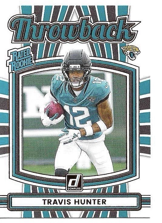 2025 Panini Donruss - Rated Rookies Throwbacks Travis Hunter #3 (RC)
