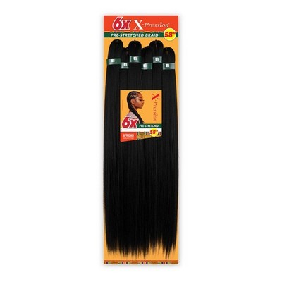 Sensationnel X-pression prestretched braiding hair - 6x braid 58 Off Black 1B 