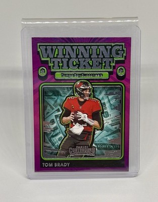 Tom Brady Winning Ticket Purple 2021 Panini Contenders Football #WT-TBR CARD